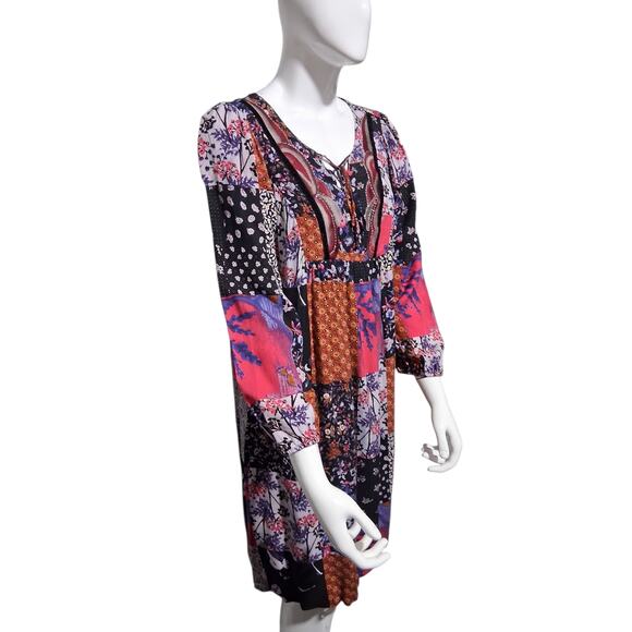 Anthropologie One September Patchwork Womens size Large Arcata Boho Artsy Dress - Picture 2 of 7
